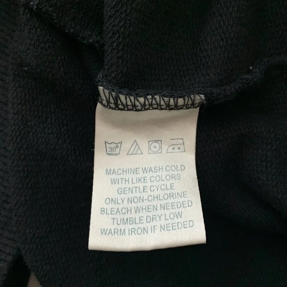 Vintage Sweatshirt Lee Sport XL Zip Front Striped Accents Black White Blue - Picture 4 of 4